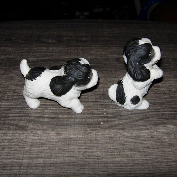 Home Interior HOMCO Set of 2 Black White DOG Figurines - Picture 3 of 6